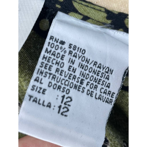 Ease Sport Vintage Tropical Floral Sleeveless Maxi Dress Green Size 12 - Picture 9 of 9